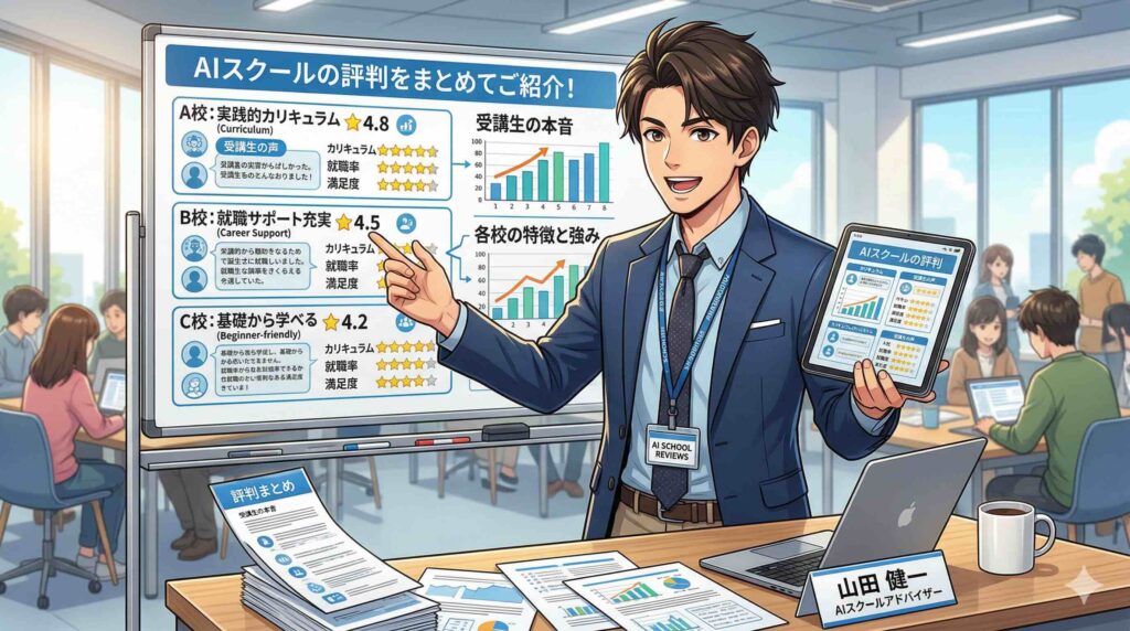 SHIFT AIの口コミや評判についてまとめる男性