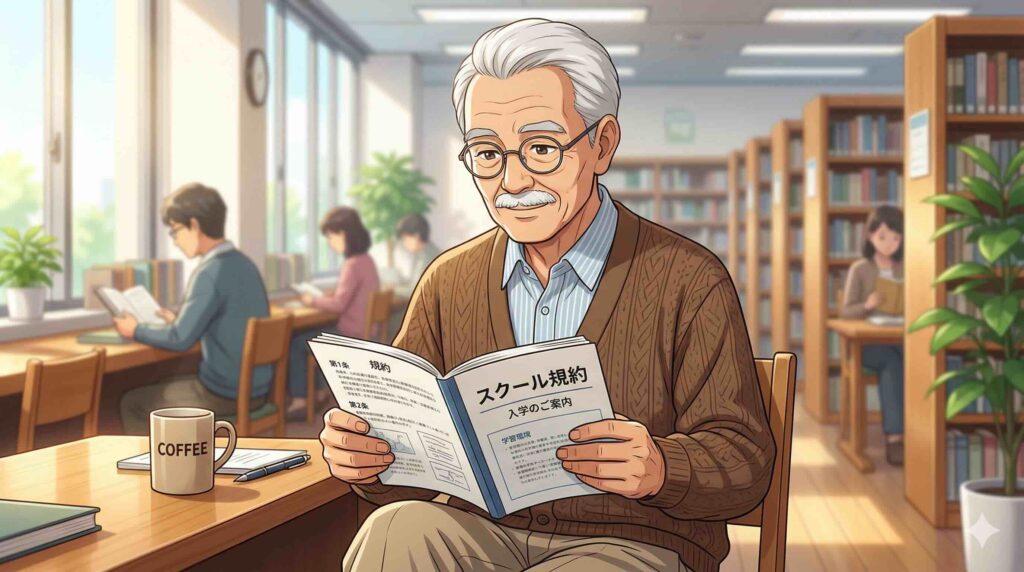 退会に関するSHIFT AI規約を読む男性