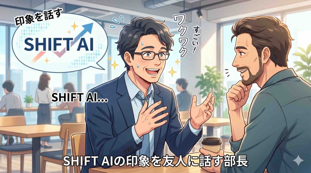 SHIFT AIの印象を友人に話す部長