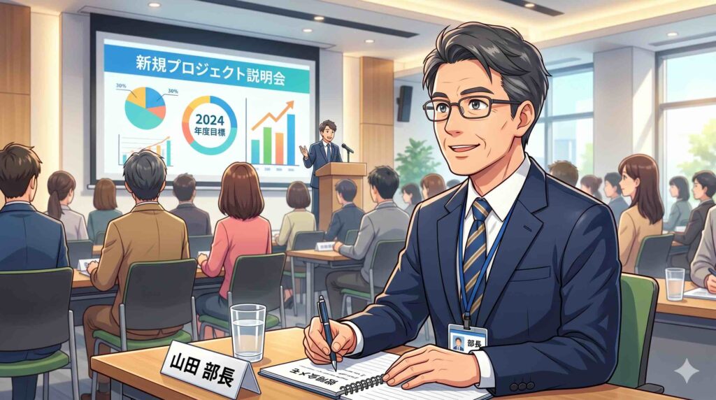 無料オンライン個別説明会を受けている部長
