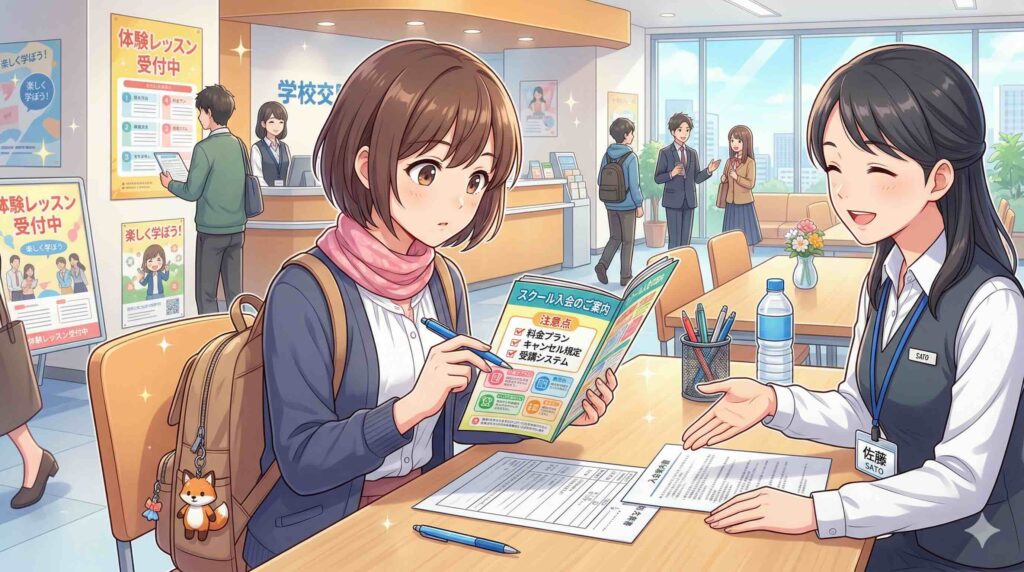 SHIFT AIの入会・退会における注意点を学ぶ女性
