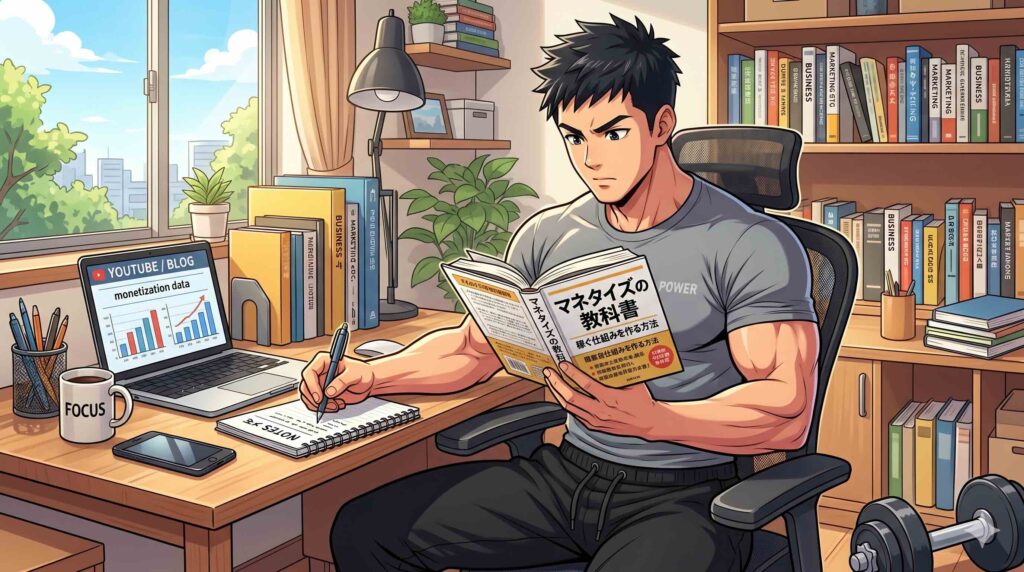 SHIFT AIでマネタイズするコツを学ぶ男性