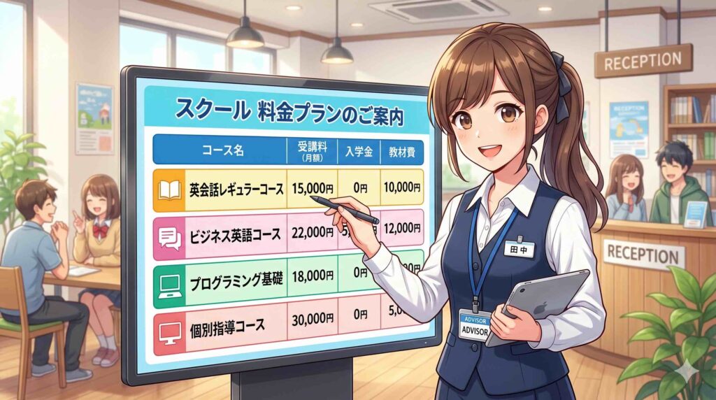 ライフトシフトラボの料金を紹介するスタッフ