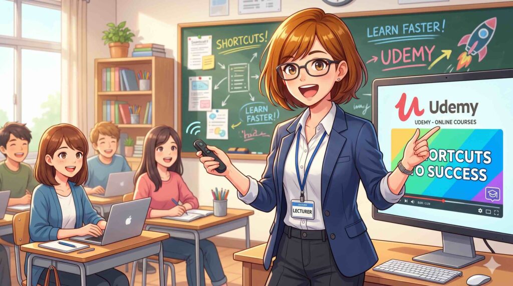 Udemyの講座を視聴する方法を紹介する講師