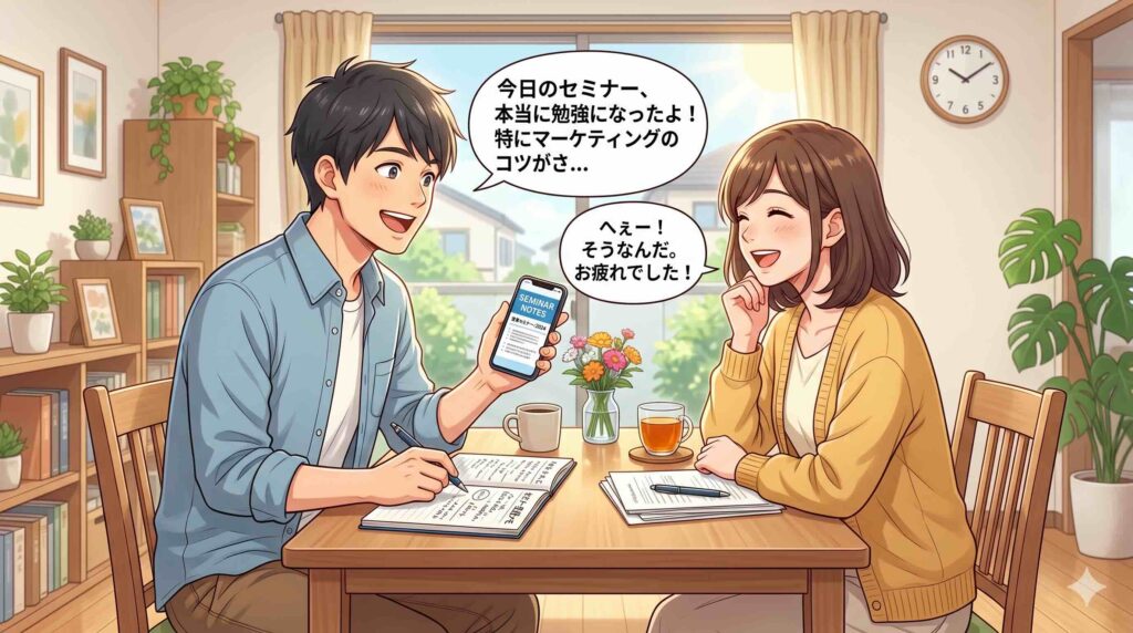 AIスキルアカデミー無料セミナーを受講しての感想を語る旦那