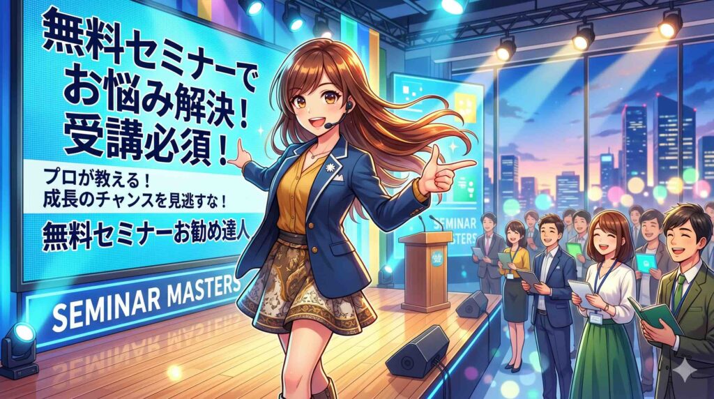 無料セミナーは受けない方が良いかアドバイスする女性