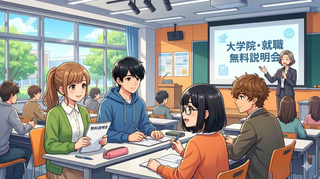 無料個別説明会を受けた印象を語る学生