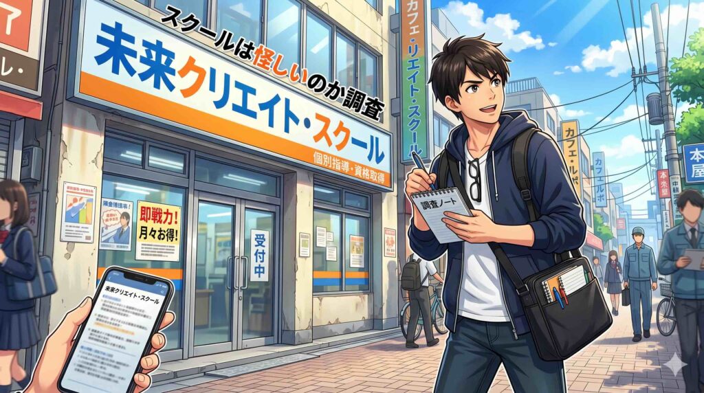 AIスキルアカデミーは怪しいのか調べている男性