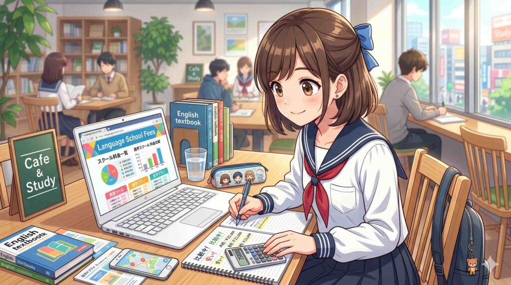 デジハク生成AIスクールの料金を調べる女性