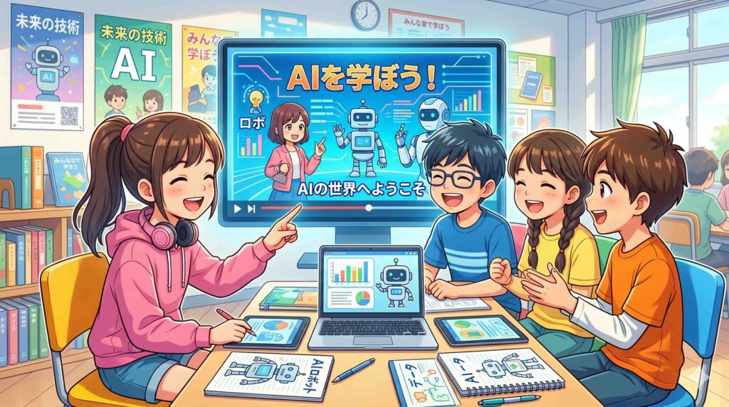 UdemyでChatGPTを学ぶメリットとデメリットを享受する子供たち