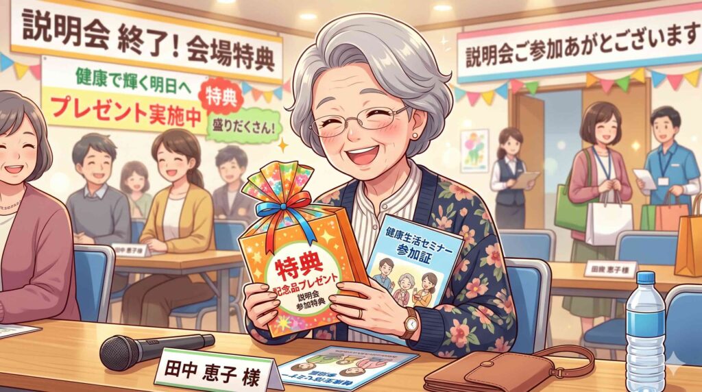 デジハク生成AI無料説明会による特典内容に喜ぶ女性