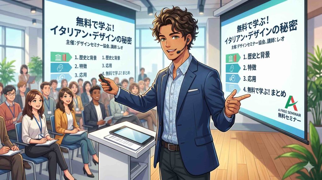 AIスキルアカデミー無料セミナーをまとめる男性