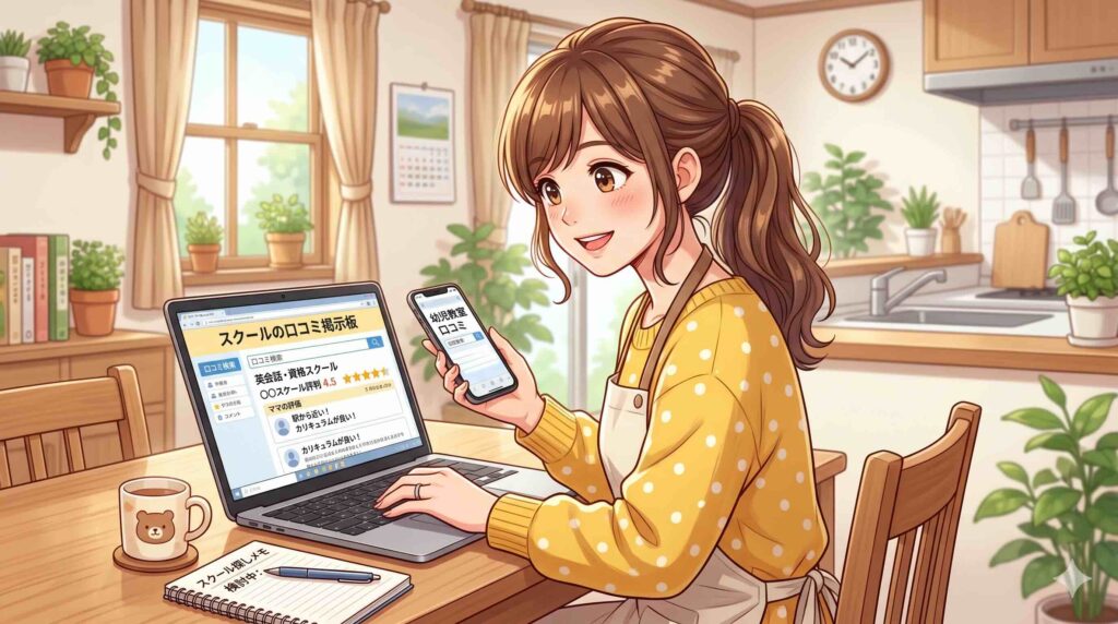 AIスキルアカデミーはしつこいのか口コミを調べている女性