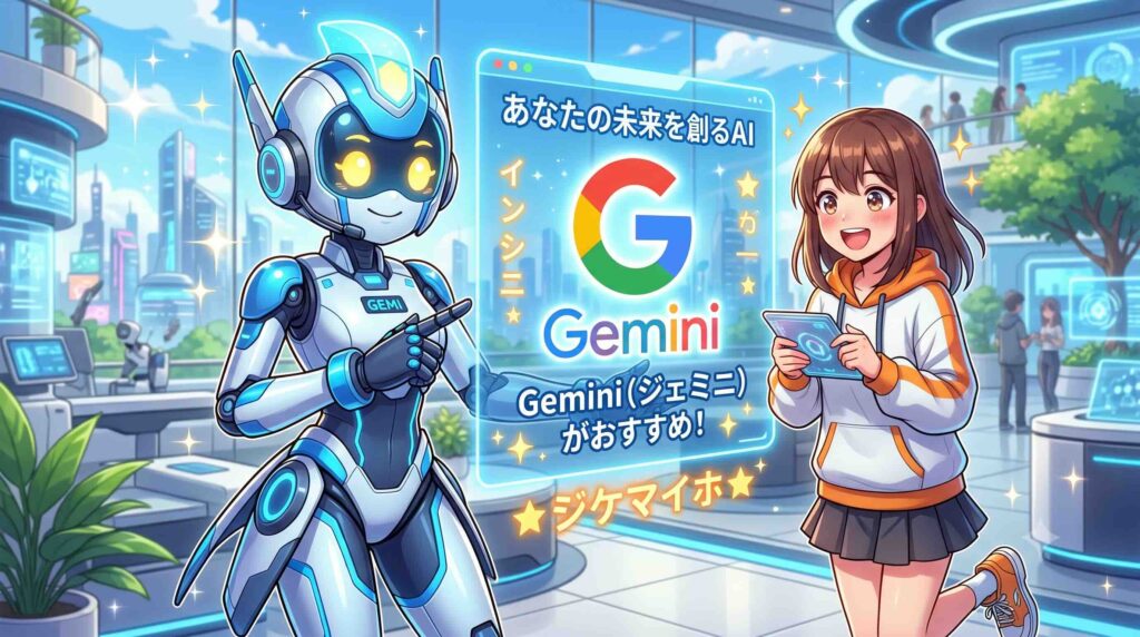 UdemyでGeminiを学ぶメリットとデメリットを話すロボット