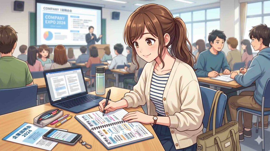 デジハク生成AI無料説明会で得られた情報をまとめる女性