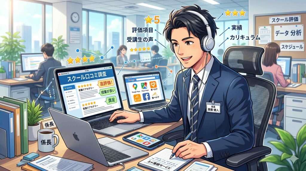 みんなは高いと感じているのか調べている男性