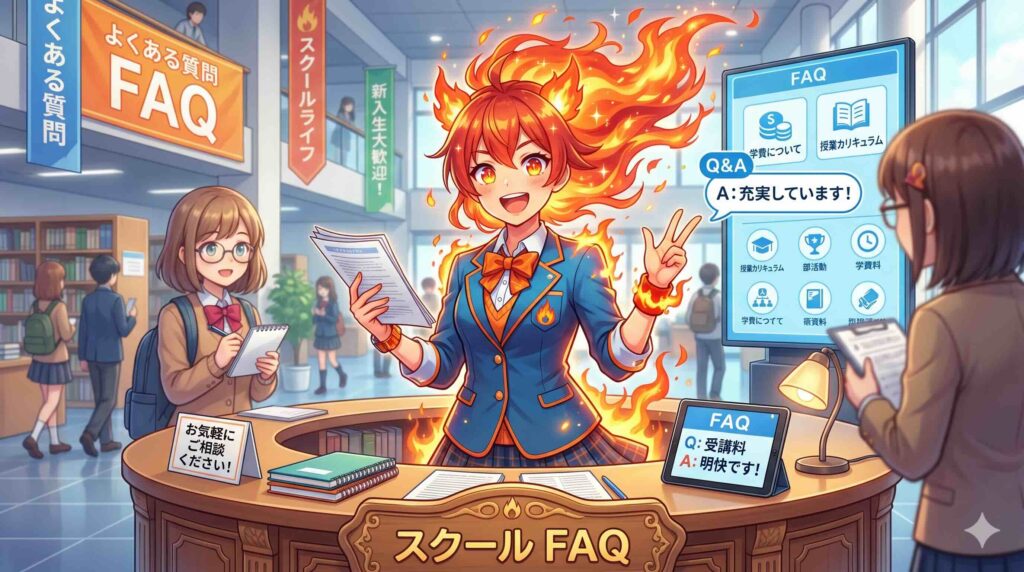 デジハク生成AIスクールのよくある質問に答える女性