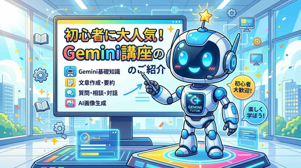 Udemyの初心者におすすめなGeminiコースBest3を話すロボット