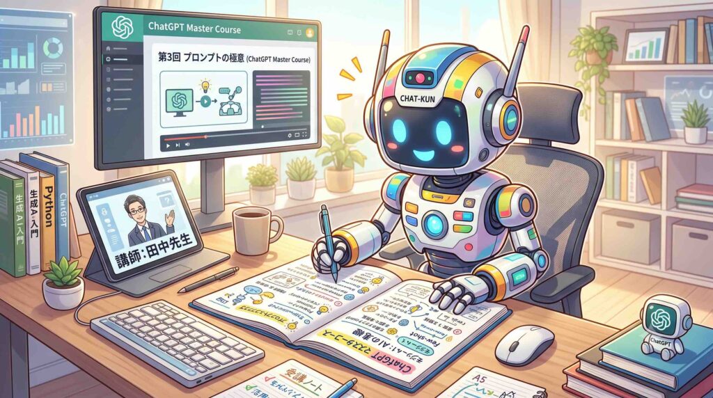 ChatGPT マスターコースを受講して得た情報をノートにまとめるAI