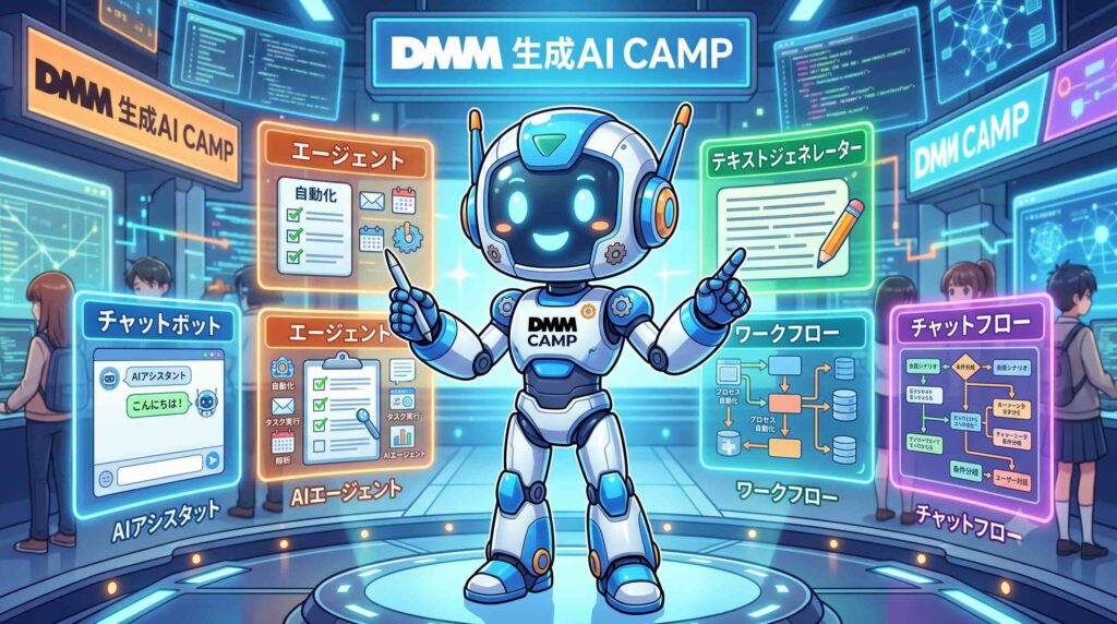 DMM 生成AI CAMPでアプリを作成する方法を語るAI