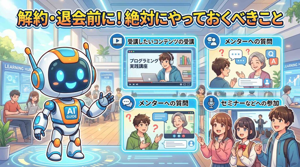 解約・退会前にやっておくべきことを話すAI