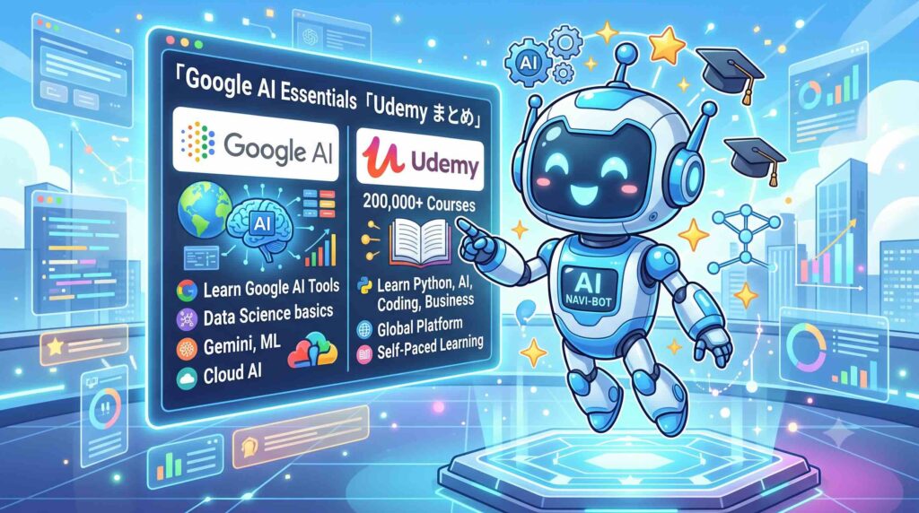 Google AI EssentialsとUdemyについてまとめるAI