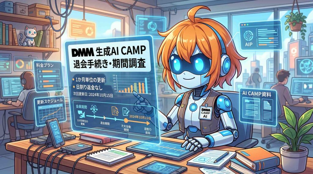 DMM 生成AI CAMPの退会までの期間を調べるAI