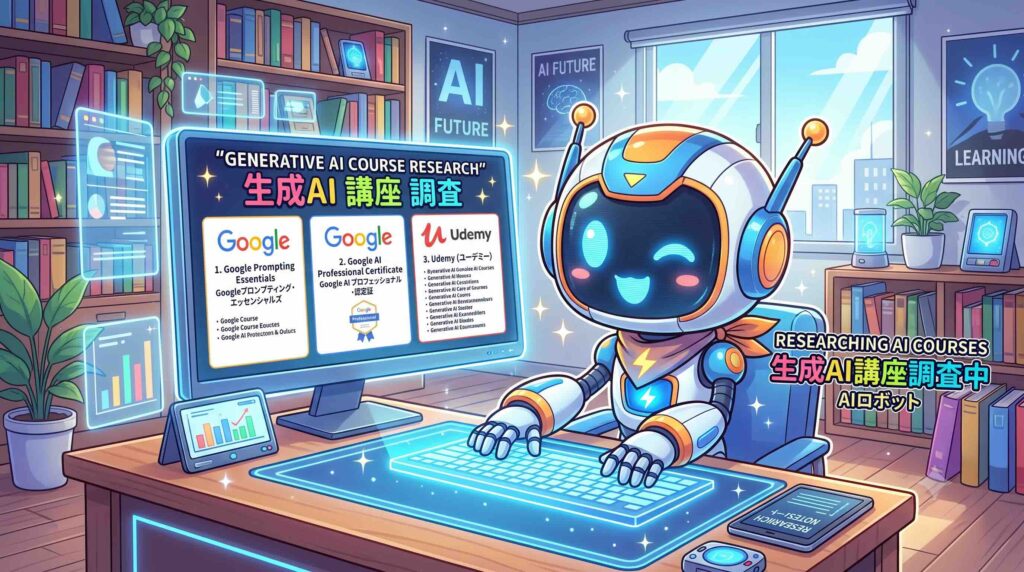 他におすすめな生成AIを学べる講座を調査するAI