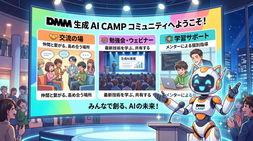 DMM生成 AI CAMPのコミュニティについて語るAI