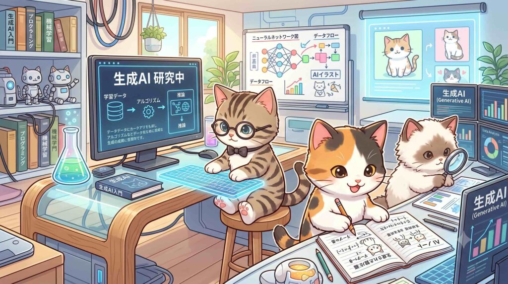 DMM 生成AI CAMPの内容をまとめる子猫たち