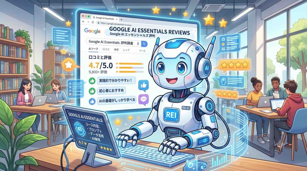 Google AI Essentialsの評判を調べるAI
