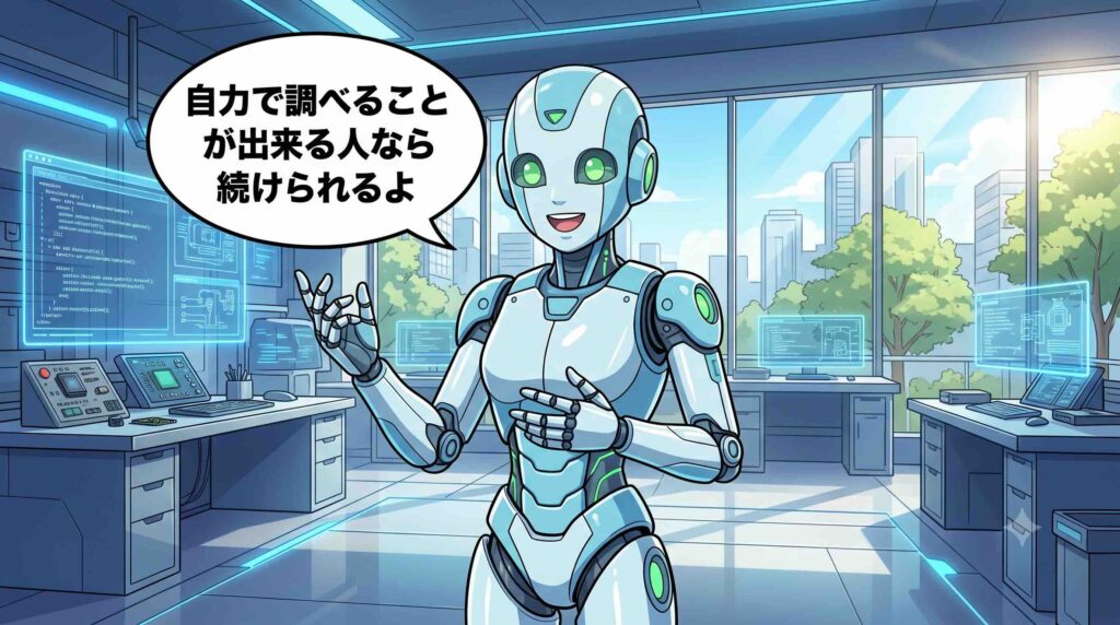 初心者でも挫折せずに続けられるか語るAI