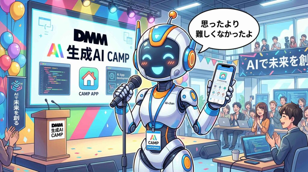 DMM 生成AI CAMPでアプリを作成してみた感想を述べるAI