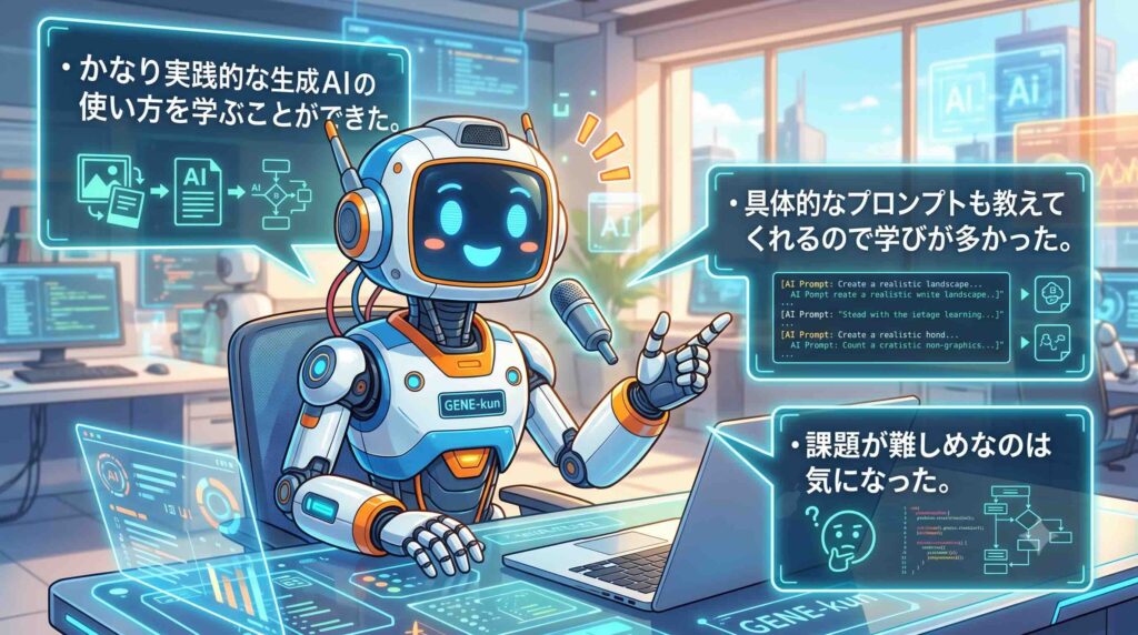 無料トライアルの感想を話すAI