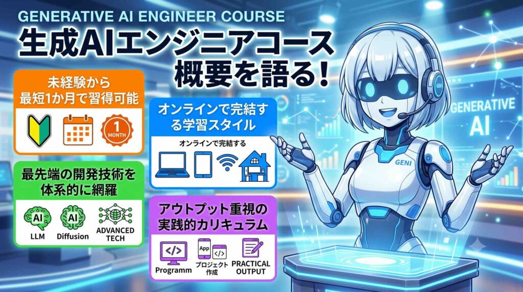 生成AIエンジニアコース概要を説明するAI
