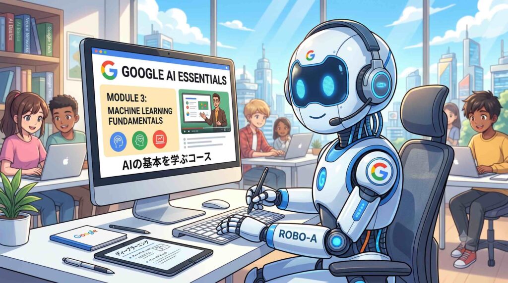 Google AI Essentials講座を受講するAI