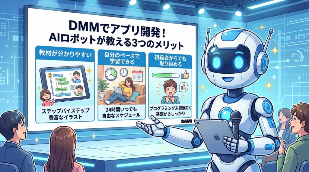 アプリ開発におけるDMMのメリットを語るAI
