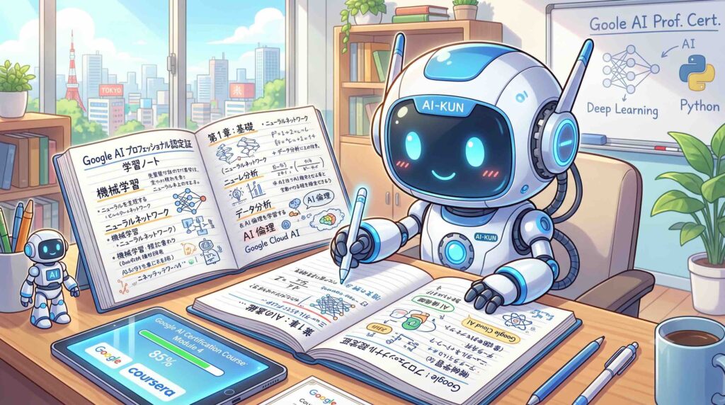 Google AI プロフェッショナル認定証を受講して得た情報をノートにまとめるAI