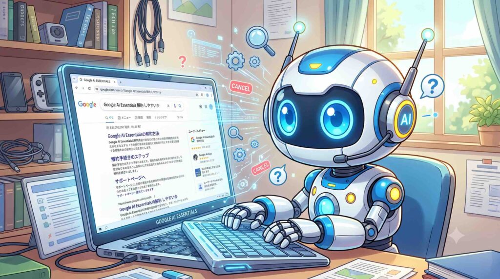 Google AI Essentialsは解約しやすいのか調べるAI