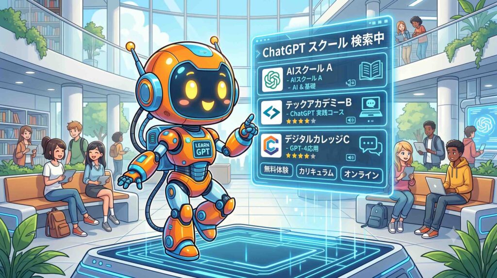 ChatGPT が学べるスクールを探すAI