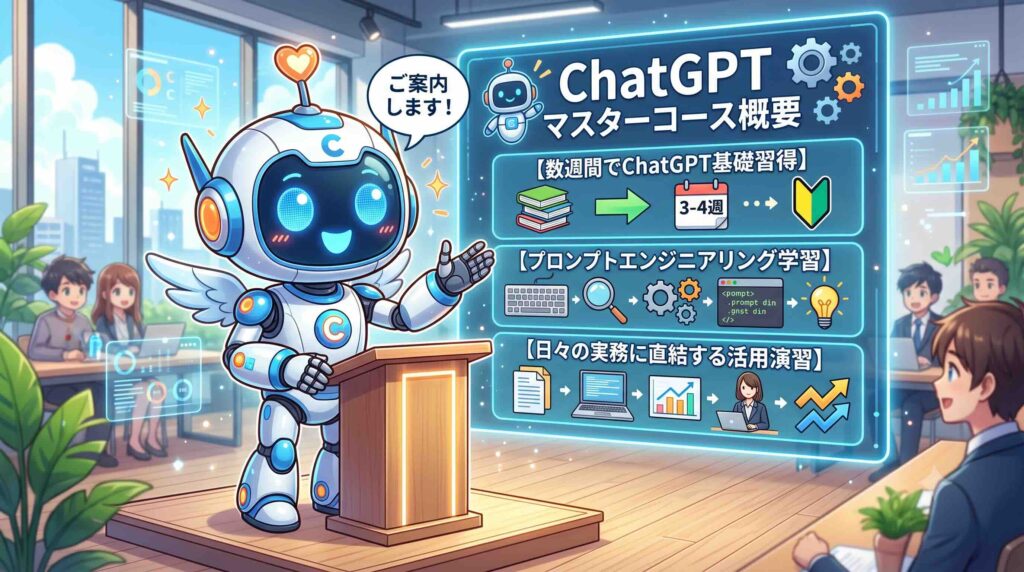 ChatGPT マスターコース概要を話すAI