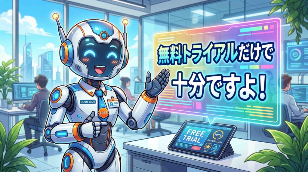 無料トライアルだけで十分であると話すAI