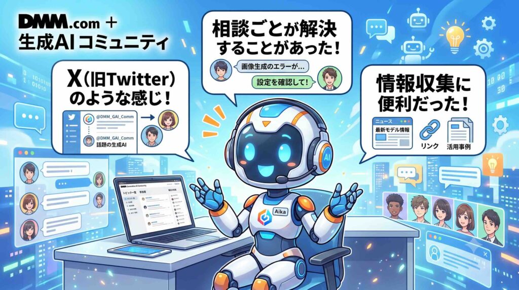 DMM 生成AI コミュニティの感想を語るAI