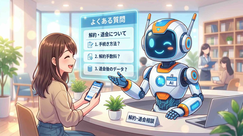 解約・退会に関するよくある質問に答えるAI