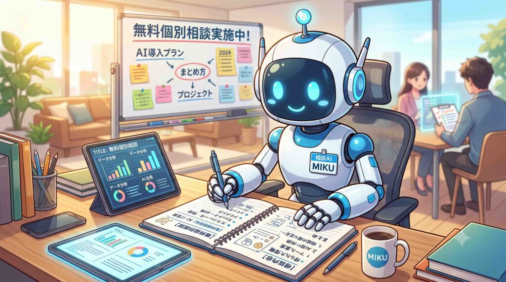 無料個別相談を受けて得られた情報をノートにまとめるAI