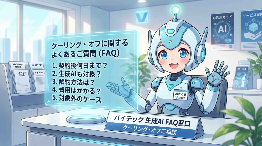 バイテック生成AIのクーリングオフ関係FAQに答えるAI