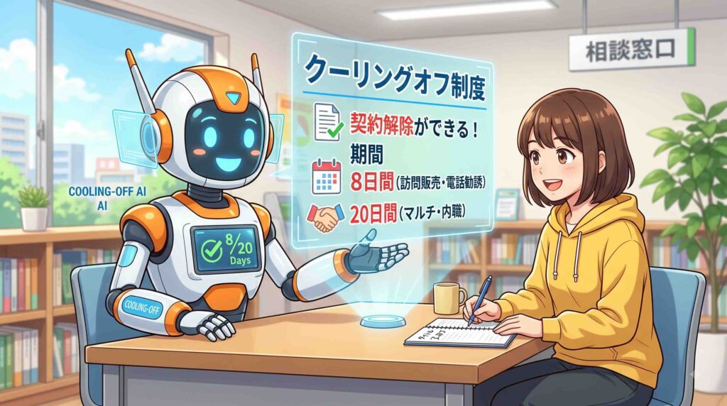 クーリングオフの話をするAI