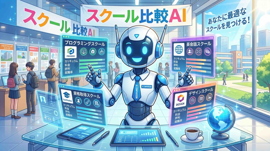 他のAIスクールとバイテック生成AIを比べているAI