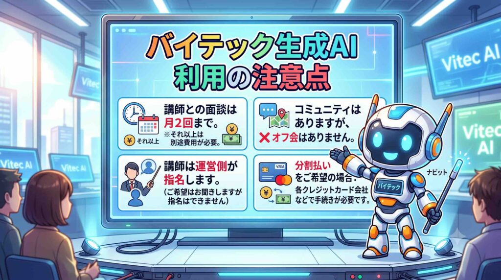 バイテック生成AIの注意点を話すAI