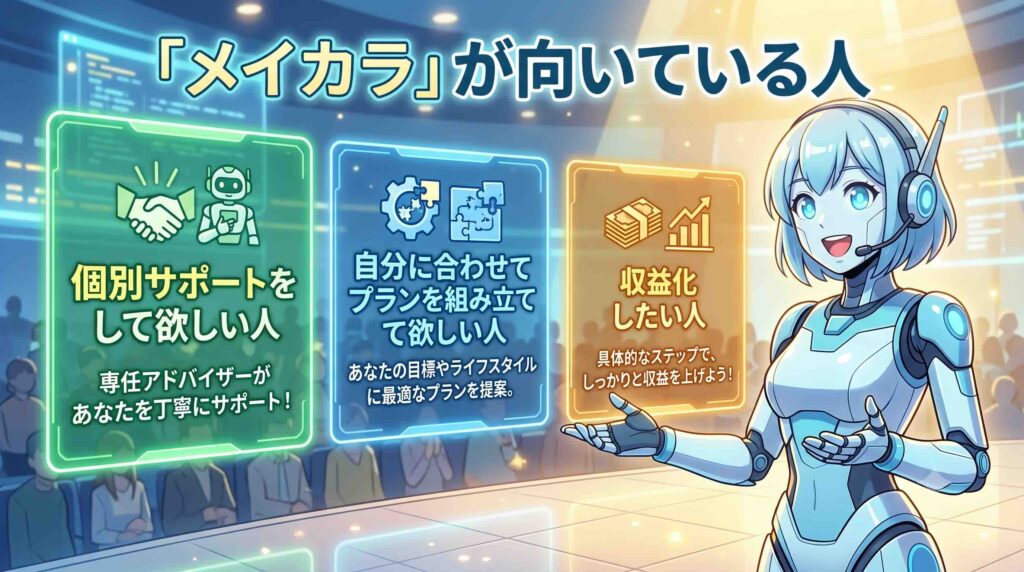 メイカラが向いている人を語るAI